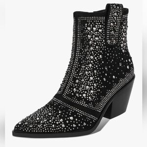 Sparkly Rhinestone Ankle Boots